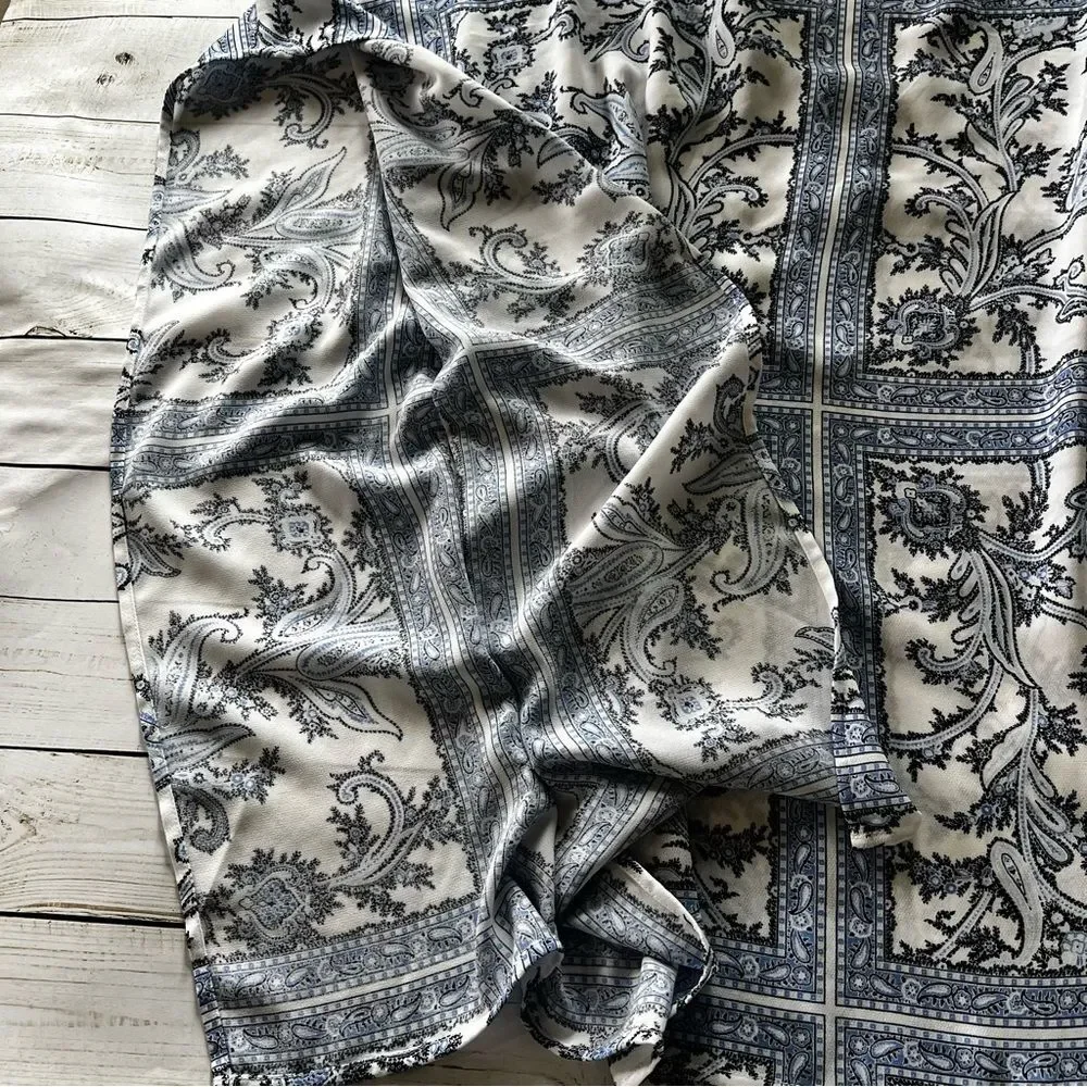 Michael Kors Blue and White Patterned Tunic